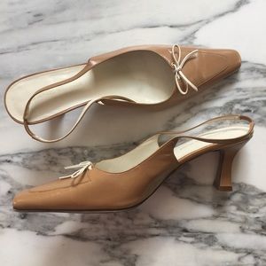 Bandolino Leather Slingback Kitten Heels